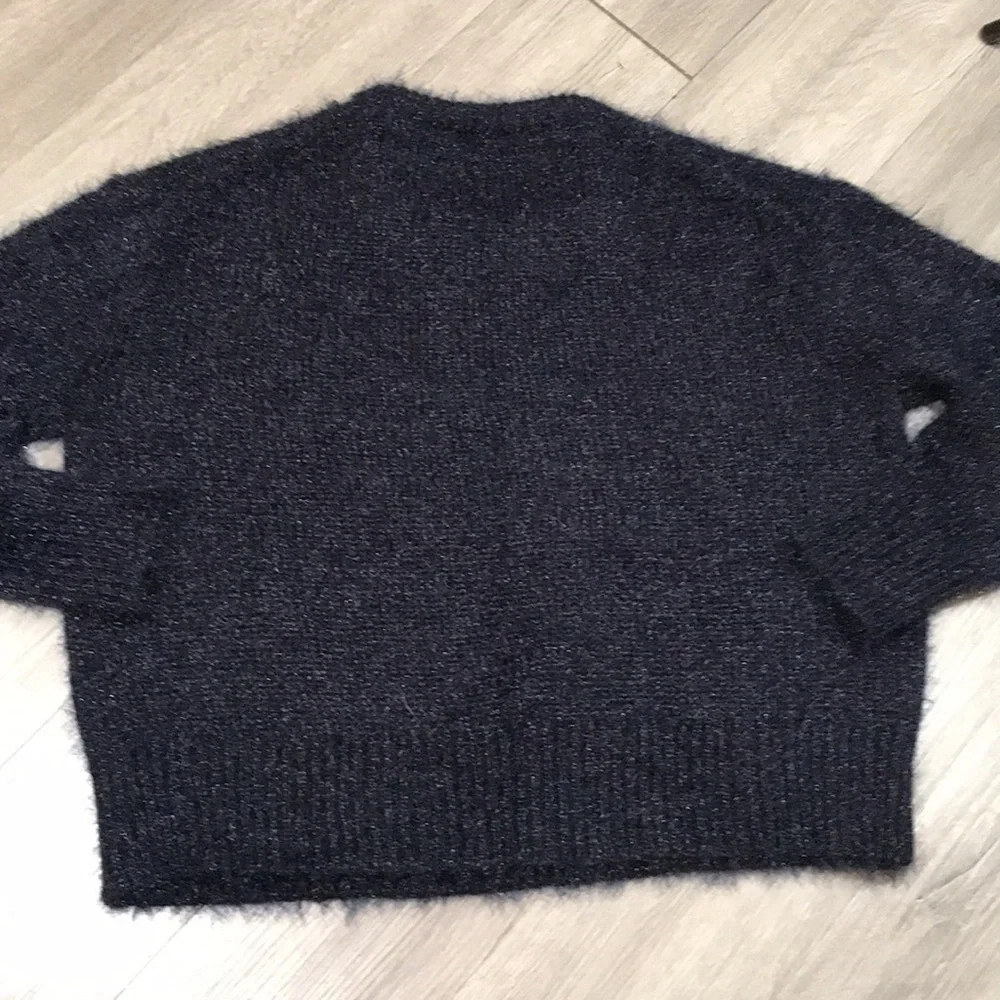 Prologue Black Round Neck Oversized Eyelash Sweater size‎ XS